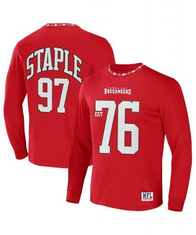 Men's NFL X Staple Red Tampa Bay Buccaneers Core Long Sleeve Jersey Style T-shirt $26.78 T-Shirts