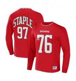 Men's NFL X Staple Red Tampa Bay Buccaneers Core Long Sleeve Jersey Style T-shirt $26.78 T-Shirts