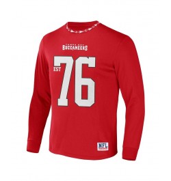 Men's NFL X Staple Red Tampa Bay Buccaneers Core Long Sleeve Jersey Style T-shirt $26.78 T-Shirts