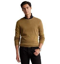 Men's Cotton Crewneck Sweater Tan/Beige $37.40 Sweaters