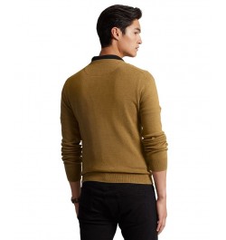 Men's Cotton Crewneck Sweater Tan/Beige $37.40 Sweaters