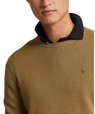 Men's Cotton Crewneck Sweater Tan/Beige $37.40 Sweaters