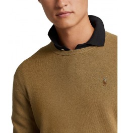 Men's Cotton Crewneck Sweater Tan/Beige $37.40 Sweaters