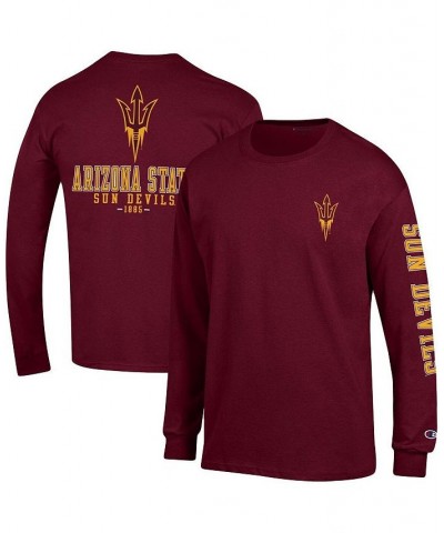 Men's Maroon Arizona State Sun Devils Team Stack Long Sleeve T-shirt $23.59 T-Shirts