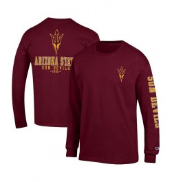 Men's Maroon Arizona State Sun Devils Team Stack Long Sleeve T-shirt $23.59 T-Shirts