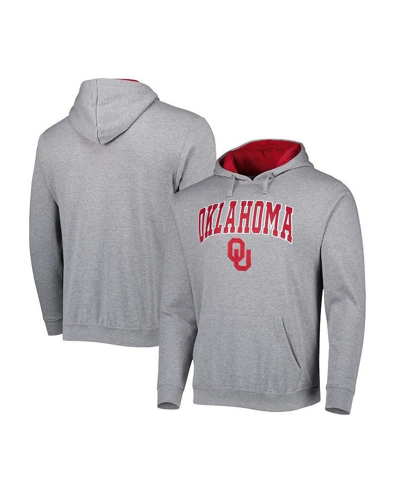 Men's Heathered Gray Oklahoma Sooners Arch & Team Logo 3.0 Pullover Hoodie $24.60 Sweatshirt