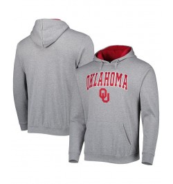 Men's Heathered Gray Oklahoma Sooners Arch & Team Logo 3.0 Pullover Hoodie $24.60 Sweatshirt