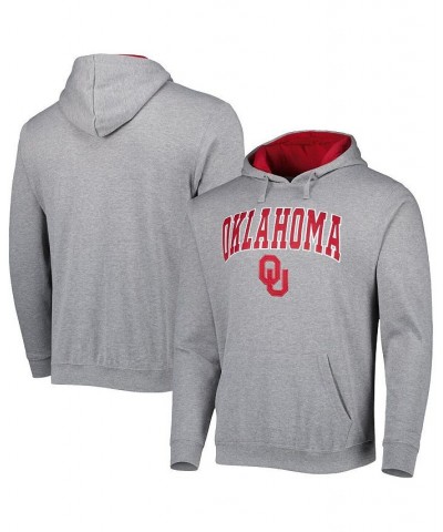 Men's Heathered Gray Oklahoma Sooners Arch & Team Logo 3.0 Pullover Hoodie $24.60 Sweatshirt