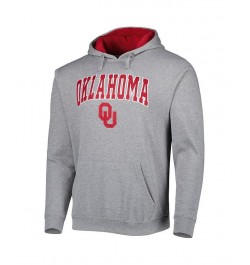 Men's Heathered Gray Oklahoma Sooners Arch & Team Logo 3.0 Pullover Hoodie $24.60 Sweatshirt