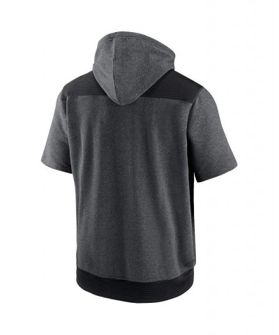 Men's Heathered Charcoal, Black Boston Red Sox Authentic Collection Dry Flux Performance Quarter-Zip Short Sleeve Hoodie $43....