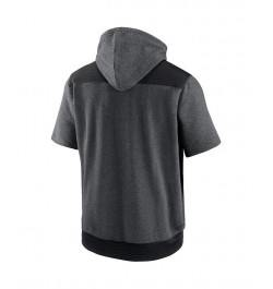 Men's Heathered Charcoal, Black Boston Red Sox Authentic Collection Dry Flux Performance Quarter-Zip Short Sleeve Hoodie $43....