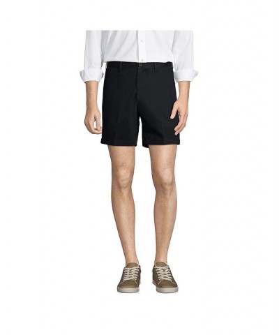 Men's Traditional Fit 6 Inch No Iron Chino Shorts Black $25.98 Shorts