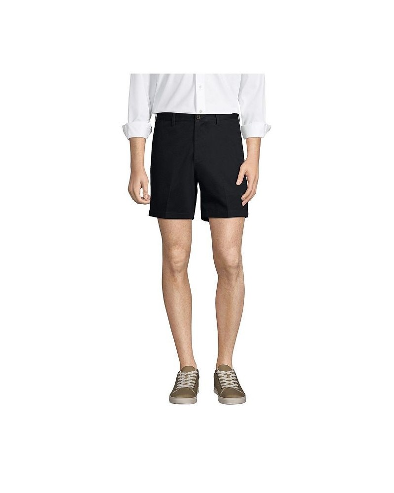 Men's Traditional Fit 6 Inch No Iron Chino Shorts Black $25.98 Shorts