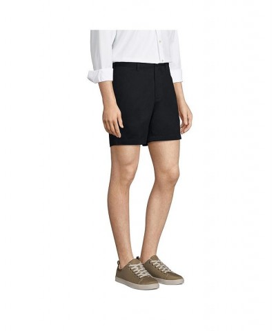 Men's Traditional Fit 6 Inch No Iron Chino Shorts Black $25.98 Shorts