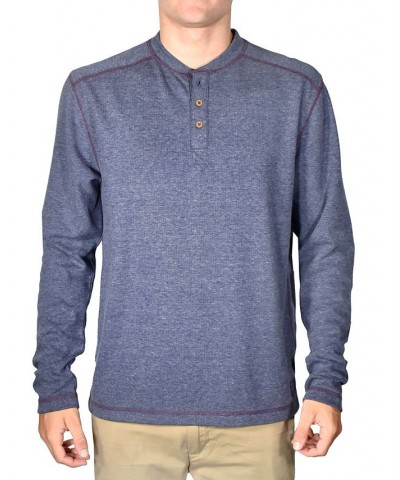 Men's Stretch Button-Placket Topstitched Henley Shirt PD08 $36.70 Shirts