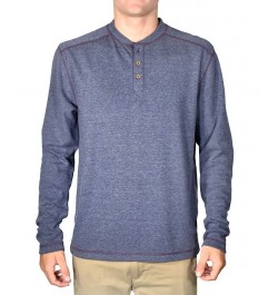 Men's Stretch Button-Placket Topstitched Henley Shirt PD08 $36.70 Shirts