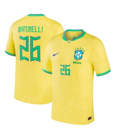 Men's Gabriel Martinelli Yellow Brazil National Team 2022/23 Replica Home Jersey $44.80 Jersey