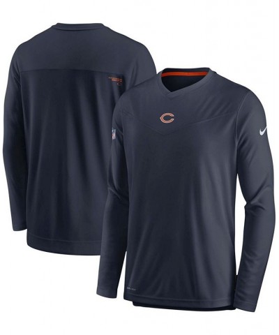 Men's Navy Chicago Bears Sideline Coaches Performance Long Sleeve V-Neck T-shirt $27.53 T-Shirts