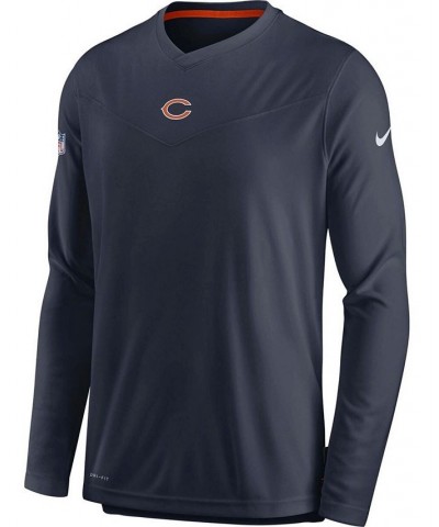 Men's Navy Chicago Bears Sideline Coaches Performance Long Sleeve V-Neck T-shirt $27.53 T-Shirts