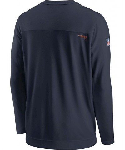 Men's Navy Chicago Bears Sideline Coaches Performance Long Sleeve V-Neck T-shirt $27.53 T-Shirts