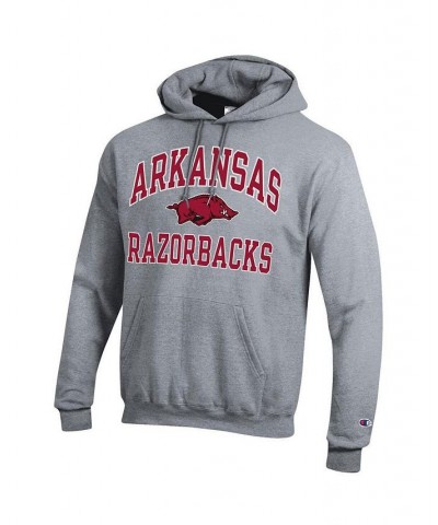 Men's Heather Gray Arkansas Razorbacks High Motor Pullover Hoodie $30.10 Sweatshirt