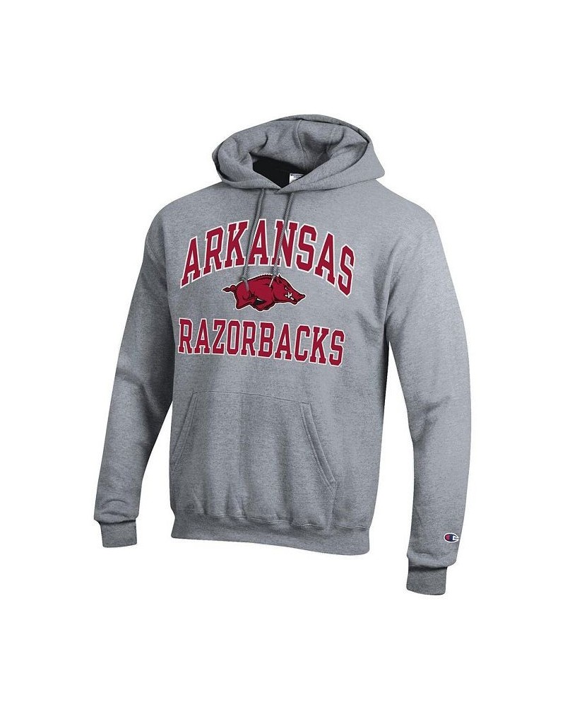 Men's Heather Gray Arkansas Razorbacks High Motor Pullover Hoodie $30.10 Sweatshirt