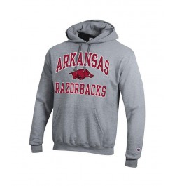 Men's Heather Gray Arkansas Razorbacks High Motor Pullover Hoodie $30.10 Sweatshirt