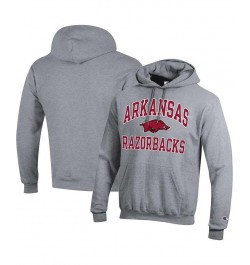 Men's Heather Gray Arkansas Razorbacks High Motor Pullover Hoodie $30.10 Sweatshirt