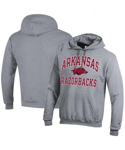 Men's Heather Gray Arkansas Razorbacks High Motor Pullover Hoodie $30.10 Sweatshirt