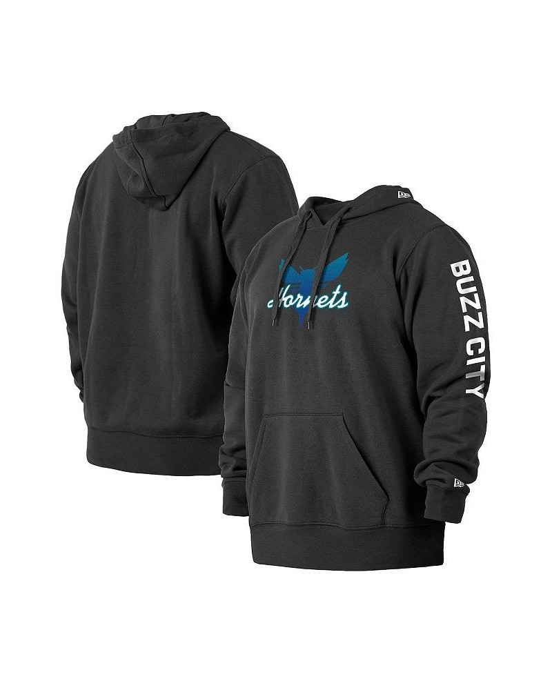 Men's Black Charlotte Hornets 2021/22 City Edition Big and Tall Pullover Hoodie $27.06 Sweatshirt