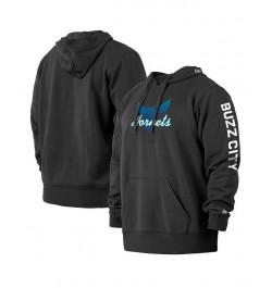 Men's Black Charlotte Hornets 2021/22 City Edition Big and Tall Pullover Hoodie $27.06 Sweatshirt