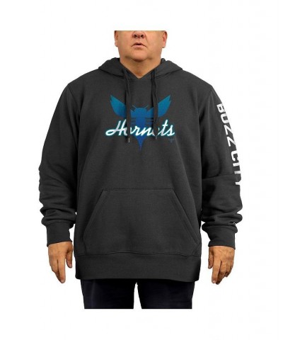 Men's Black Charlotte Hornets 2021/22 City Edition Big and Tall Pullover Hoodie $27.06 Sweatshirt