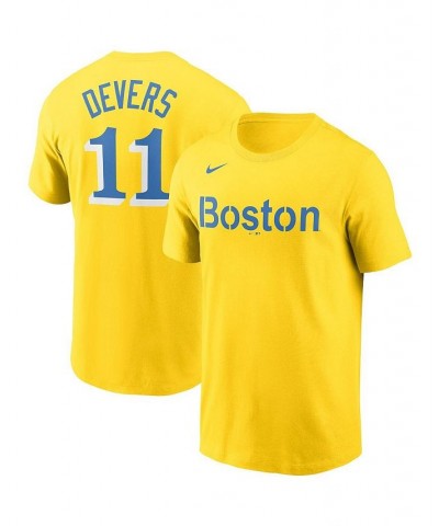 Men's Rafael Devers Gold-Tone Boston Red Sox 2021 City Connect Name Number T-shirt $16.00 T-Shirts