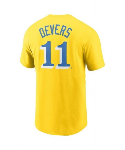 Men's Rafael Devers Gold-Tone Boston Red Sox 2021 City Connect Name Number T-shirt $16.00 T-Shirts