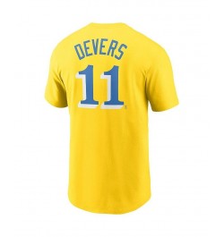 Men's Rafael Devers Gold-Tone Boston Red Sox 2021 City Connect Name Number T-shirt $16.00 T-Shirts