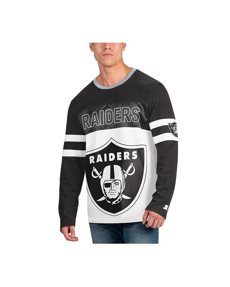 Men's Black, White Las Vegas Raiders Halftime Long Sleeve T-shirt $24.80 T-Shirts