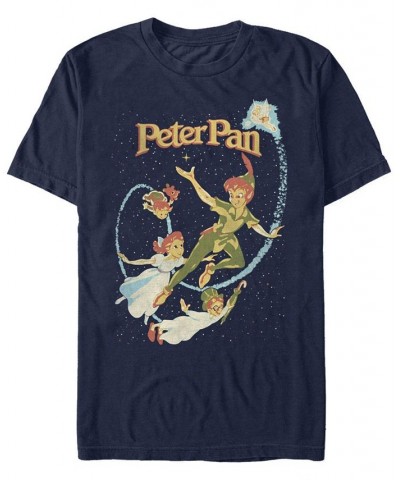 Disney Men's Peter Pan Darling Flight Vintage Short Sleeve T-Shirt Blue $17.84 T-Shirts