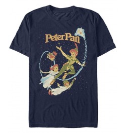 Disney Men's Peter Pan Darling Flight Vintage Short Sleeve T-Shirt Blue $17.84 T-Shirts