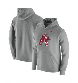 Men's Heathered Gray Arkansas Razorbacks Vintage-Like School Logo Pullover Hoodie $36.55 Sweatshirt