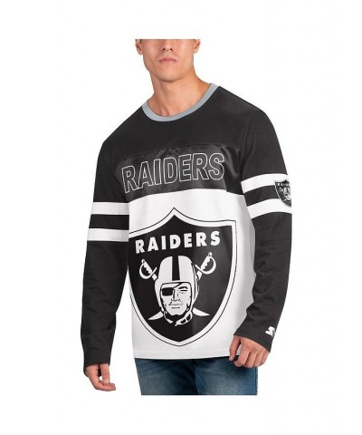 Men's Black, White Las Vegas Raiders Halftime Long Sleeve T-shirt $24.80 T-Shirts