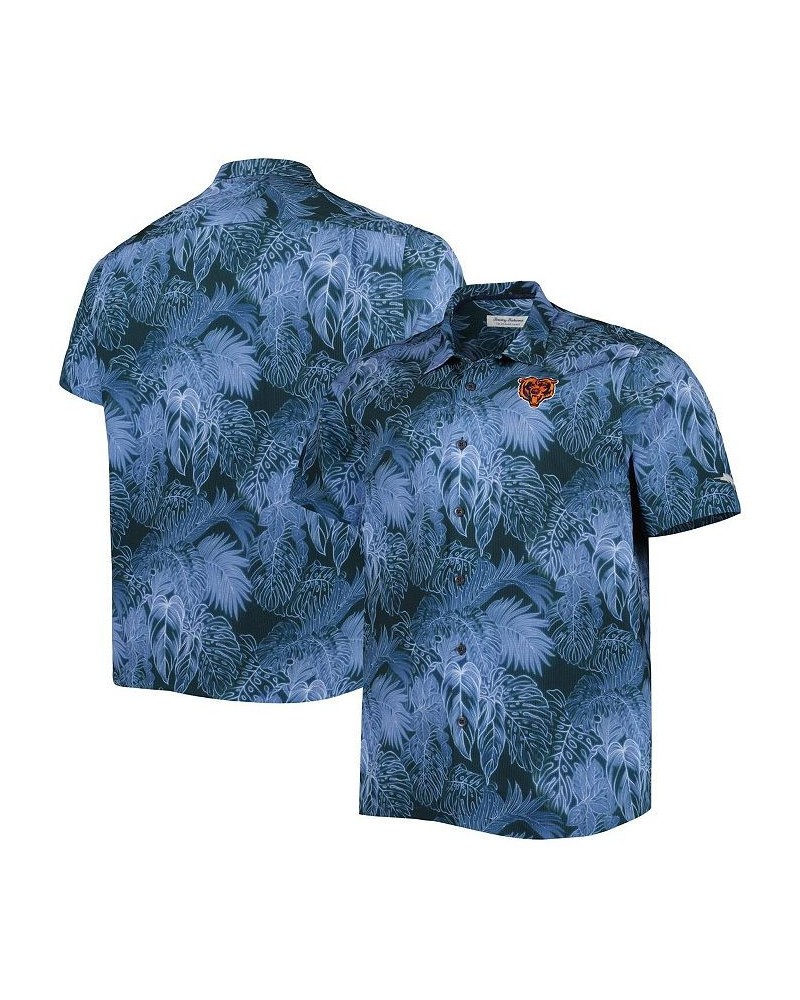 Men's Navy Chicago Bears Big and Tall Bahama Coast Luminescent Fronds Camp IslandZone Button-Up Shirt $43.52 Shirts