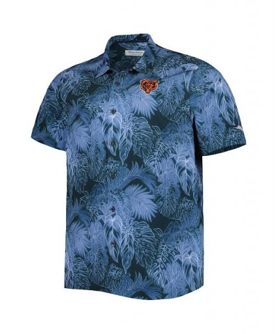 Men's Navy Chicago Bears Big and Tall Bahama Coast Luminescent Fronds Camp IslandZone Button-Up Shirt $43.52 Shirts