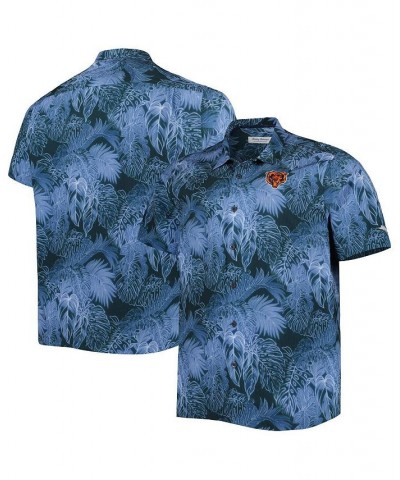 Men's Navy Chicago Bears Big and Tall Bahama Coast Luminescent Fronds Camp IslandZone Button-Up Shirt $43.52 Shirts