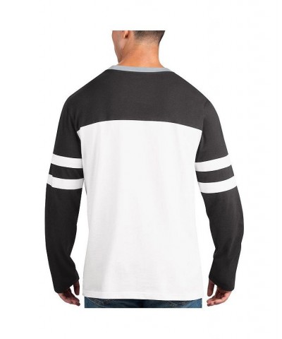 Men's Black, White Las Vegas Raiders Halftime Long Sleeve T-shirt $24.80 T-Shirts