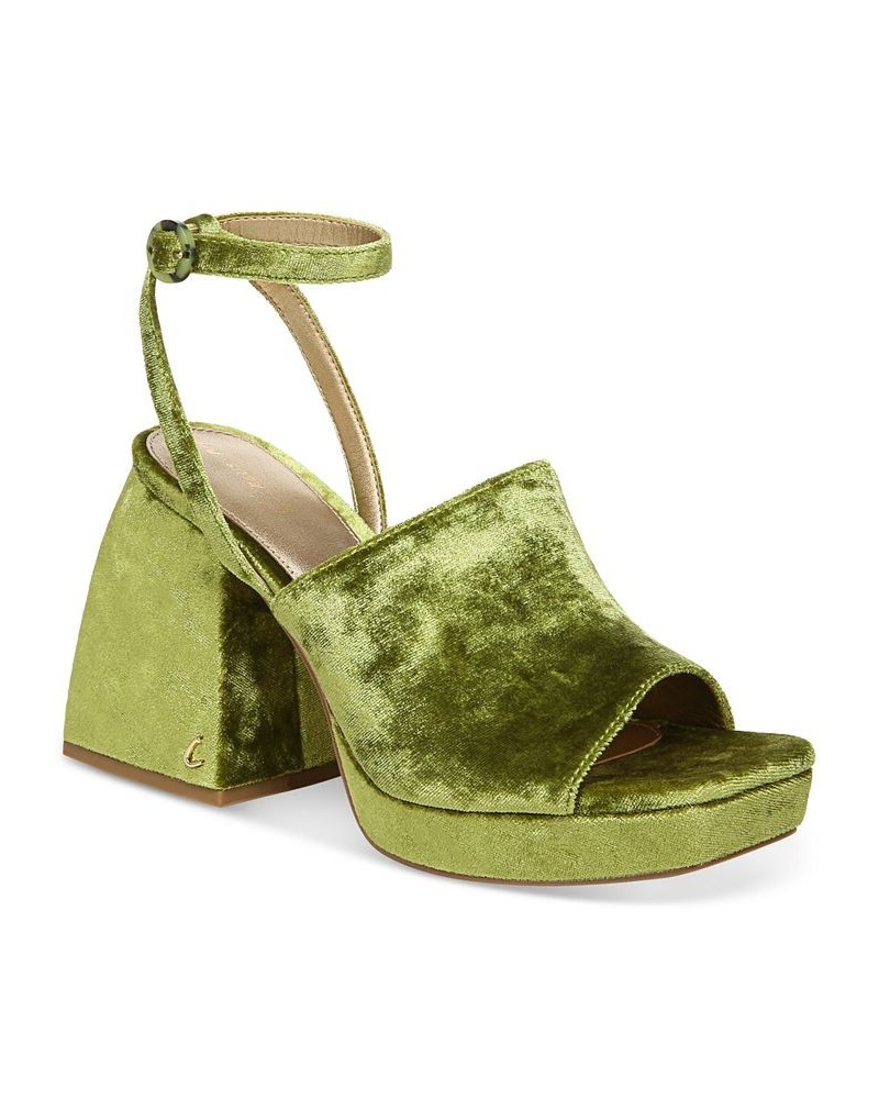 Miranda Two-Piece Platform Sandals Green $53.46 Shoes