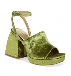 Miranda Two-Piece Platform Sandals Green $53.46 Shoes