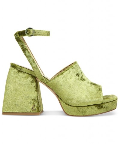 Miranda Two-Piece Platform Sandals Green $53.46 Shoes