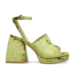 Miranda Two-Piece Platform Sandals Green $53.46 Shoes