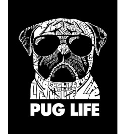 Men's Pug Life Word Art Hooded Sweatshirt Black $32.39 Sweatshirt