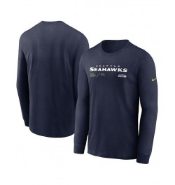 Men's College Navy Seattle Seahawks Infograph Lock Up Performance Long Sleeve T-shirt $21.07 T-Shirts